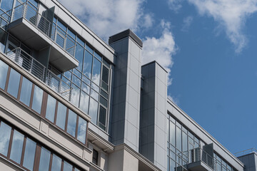 Facade of a modern residential building, building texture