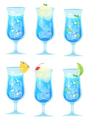 ブルーハワイのイラスト六種