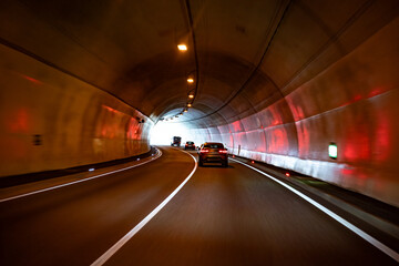 Traffic on highway in tunnel , Germany