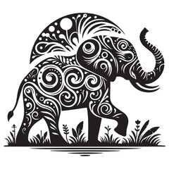Premium Quality Elephant Silhouette Vector 