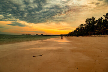Beautiful sunset at Bamburi Beach in Mombasa, Kenya 