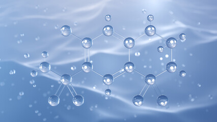 hydrochlorothiazide molecular structure, 3d model molecule, diuretic medication, structural chemical formula view from a microscope