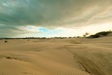 Scenic view of sand dunes on the Beach at Mambrui Beach inMalindi, Kilifi County in Kenya
