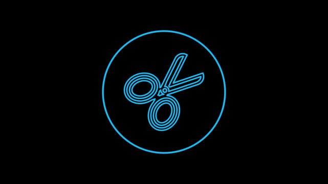 Animated of Scissors icon line animation