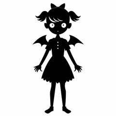 black girl halloween black vector silhouette