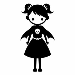 black girl halloween black vector silhouette
