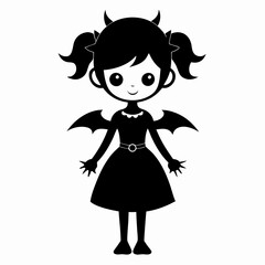 black girl halloween black vector silhouette