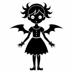 black girl halloween black vector silhouette