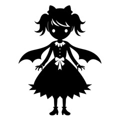 black girl halloween black vector silhouette