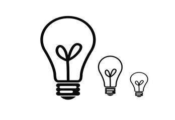 Light bulb simple icon line art light icon 