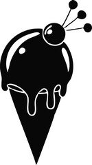  Ice cream icons silhouette illustration design 