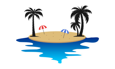 Fun beach for holiday illustration design vector