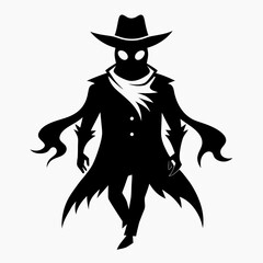 cowboy ghost black vector silhouette