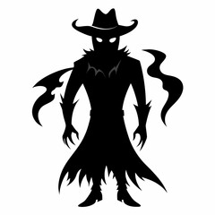 cowboy ghost black vector silhouette