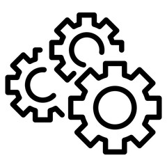 Black settings icon. Cogwheel symbol. Gear wheel vector linear icon for use in any purpose.