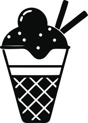  Ice cream icons silhouette illustration design 