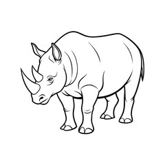 rhino vector illustration line art