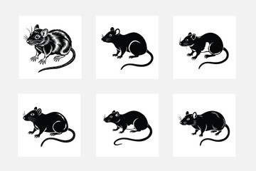 set of  mouse vector illustration