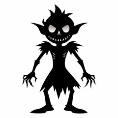 black creepy halloween black vector silhouette