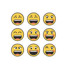 Fototapeta premium Faces, objects, symbols emojis illustration set