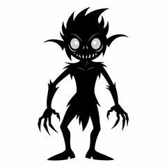 black creepy halloween black vector silhouette