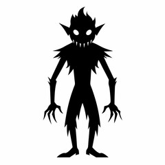black creepy halloween black vector silhouette