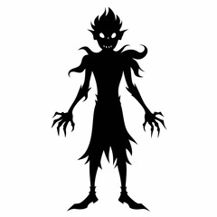 black creepy halloween black vector silhouette