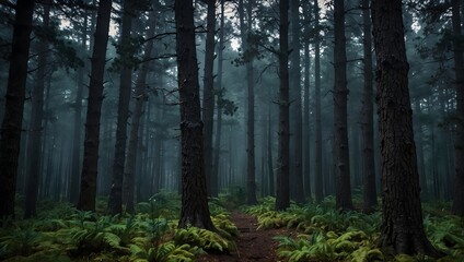 Fototapeta premium A mythological tale about the guardian spirit of a pine tree forest ai_generated
