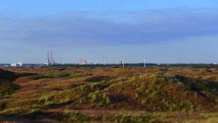 Fanø, Nordende, mit vielen alten Bunkern, Atlantik Wall, internationales Drachenfest