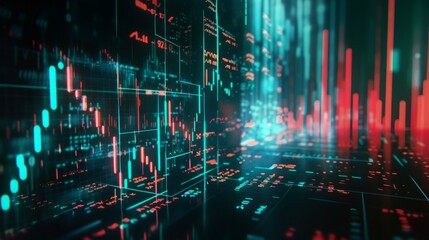 Ascending Market Trends: A Sharp Focus on the Upward Surge of an Uptrending Stock Chart on a Black Background