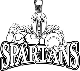 Spartan Trojan Tennis Sports Mascot