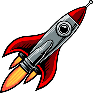 Rocket Space Ship Cartoon Spaceship Rocketship