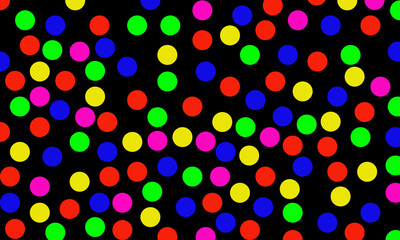 colorful circle patterns on a black background