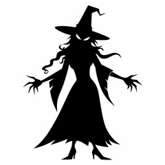 black dark witch black vector silhouette