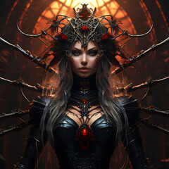 Fantasy, Spider Queen Arachne 판타지,거미의 여왕 아라크네 Generative AI