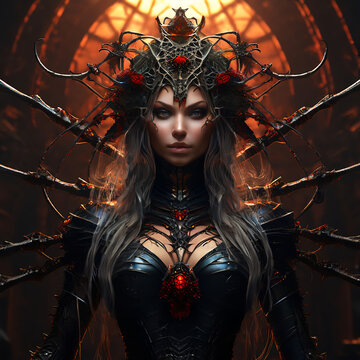 Fantasy, Spider Queen Arachne 판타지,거미의 여왕 아라크네 Generative AI