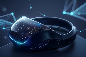 Realism of A high-tech advertisement for a wearable device that tracks and analyzes sleep patterns.. very detailed
