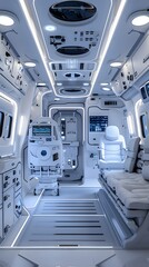 Obraz premium Realism of A futuristic ambulance equipped with advanced medical technology.. very detailed