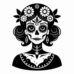 black day of the dead black vector silhouette