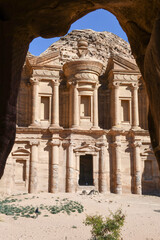 Fototapeta premium View at Ad Deir monastery of Petra on Jordan