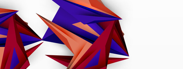 Minimal geometric abstract background. Low poly dynamic triangle design. Trendy techno business template for wallpaper, banner, background or landing