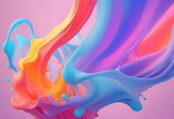 Obraz premium Colorful paint liquid abstract colorful splash 3d background