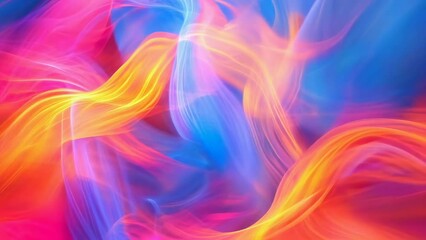Vibrant abstract light trails in a vivid display of colors, including pink, yellow, orange, red, and blue. The swirling patterns create a sense of movement and dynamism, evoking a lively, energetic - Powered by Adobe