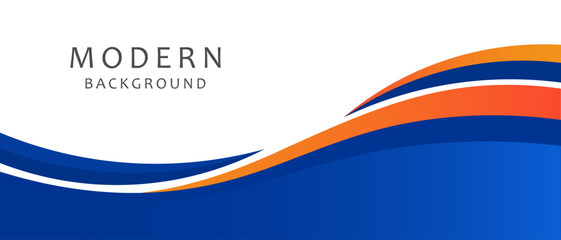Modern blue banner background design and graphic banner pattern background template with dynamic wave shapes	