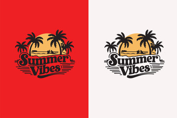 Obraz premium Summer Vibes T-Shirt Design vector
