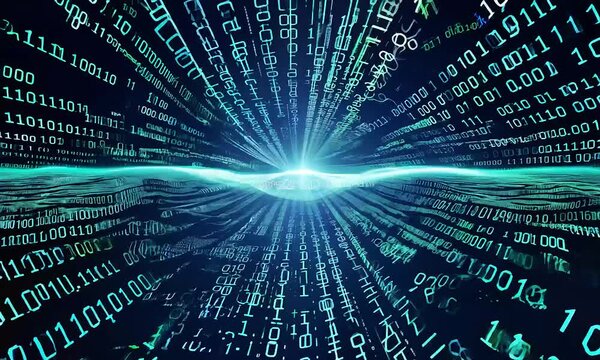 animation of abstract binary code background