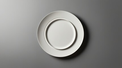 White Ceramic Plate Mockup on Gray Background. For e-commerce listings, design projects, and culinary branding