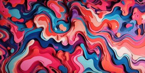 Obraz premium Marble Fusion: Dynamic Swirls in Red and Green