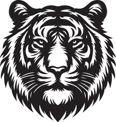 tiger head silhouette vector art illustration