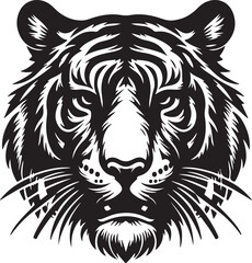 tiger head silhouette vector art illustration